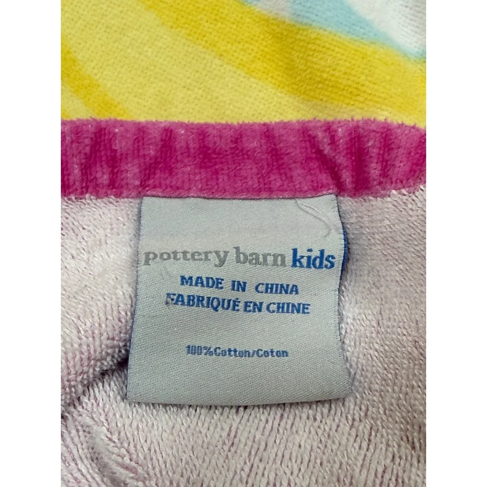 Pottery Barn Kids Mermaid Hooded Beach Towel Pink Blue Cotton Terry Wrap